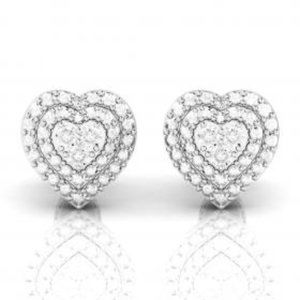 Womens Sterling Silver 0.03ctw Diamond Earrings